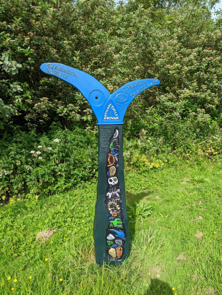 MP234 millennium milepost woodhorn northumberland ncn 1