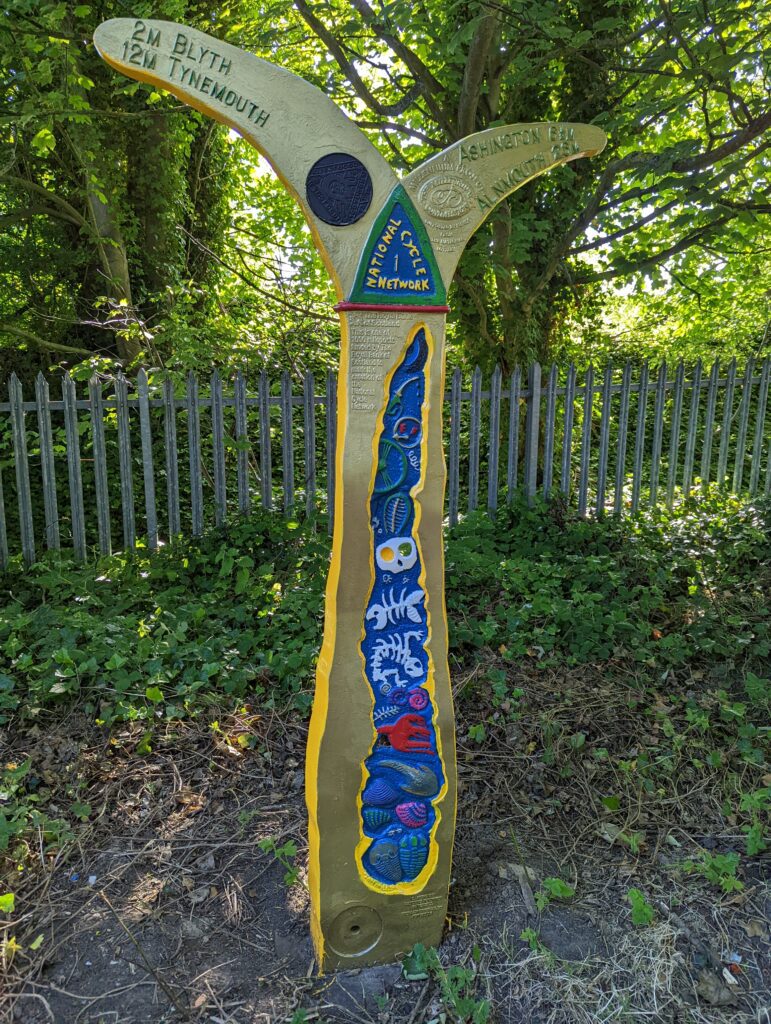 MP700 Millennium Milepost Bebside Northumberland NCN 1