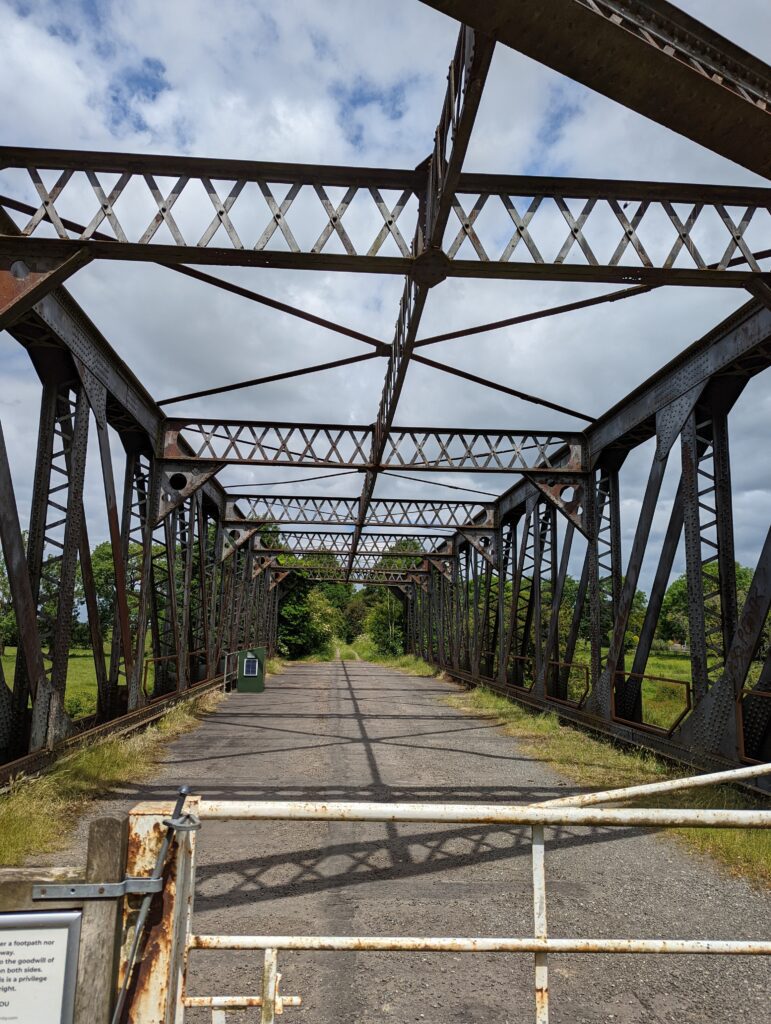 Cycling Over the Maunby Railway Bridge